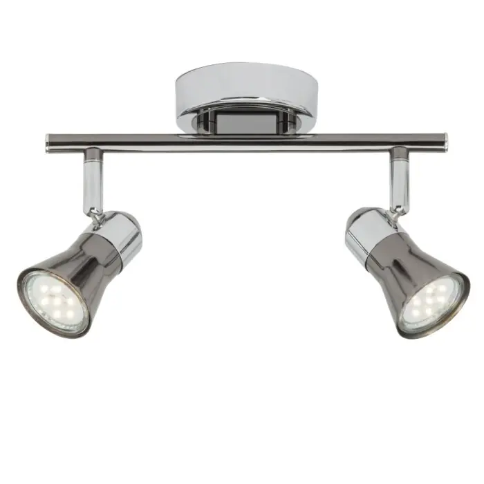 Alleen Vandaag Brilliant Jupp Plafond spot LED Chroom, Zwart, 2-lichts