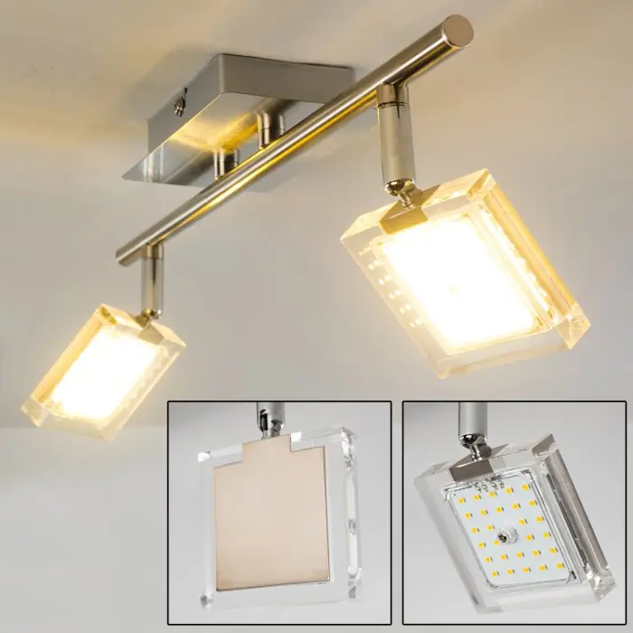 Kiruna Plafondlamp LED Chroom, Nikkel mat, 2-lichts Flitsaanbieding