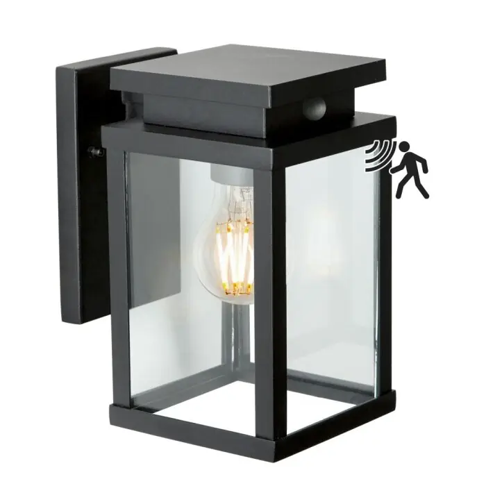 KS Verlichting Jersey Buiten muurverlichting Zwart, 1-licht, Bewegingsmelder Lage Kosten