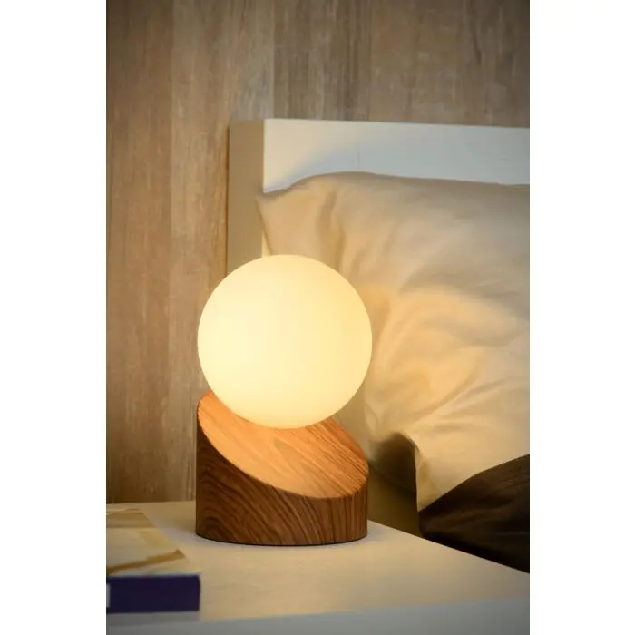 Speciale Aanbieding Lucide LEN Tafellamp Hout donker, 1-licht