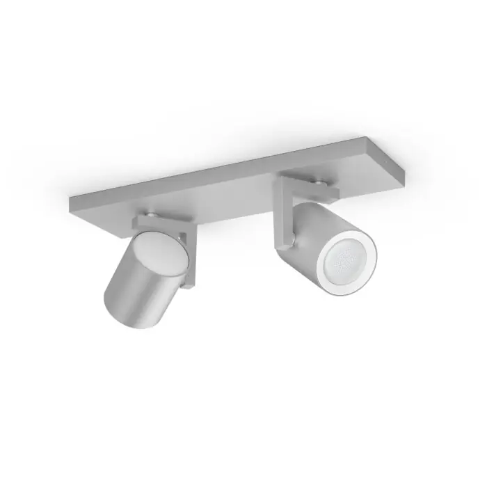 Philips Hue Ambiance White & Color Argenta Wandspot / plafondspot extensie Zilver, 2-lichts, Kleurwisselaar Koopje