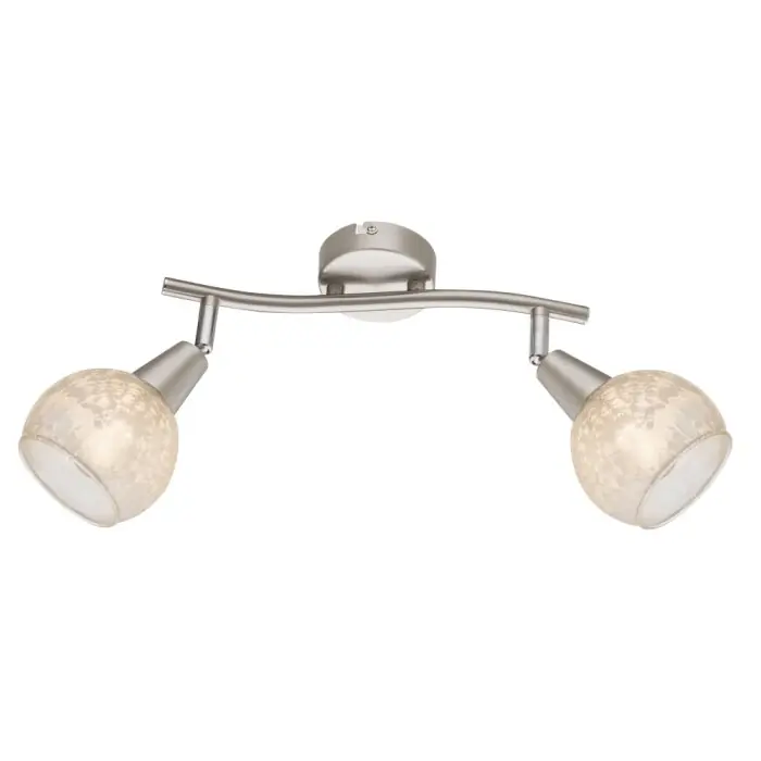 Express Levering Globo CALIFORNIA Plafond straler Nikkel mat, 2-lichts