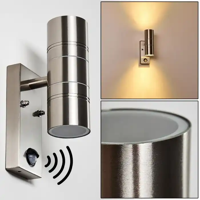 Froslev Wandlamp LED Chroom, 2-lichts, Bewegingsmelder Finale Uitverkoop