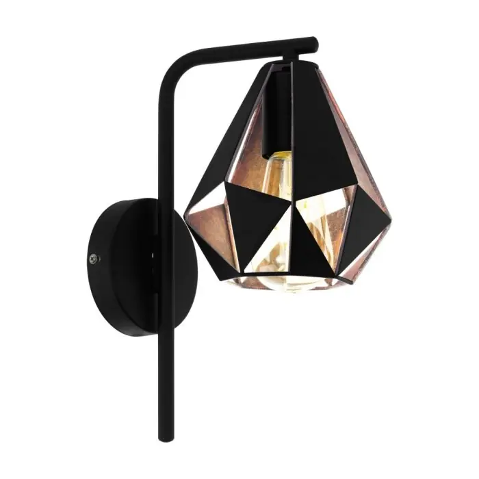 EGLO CARLTON Wandlamp Koperkleurig, Zwart, 1-licht Hete Deal