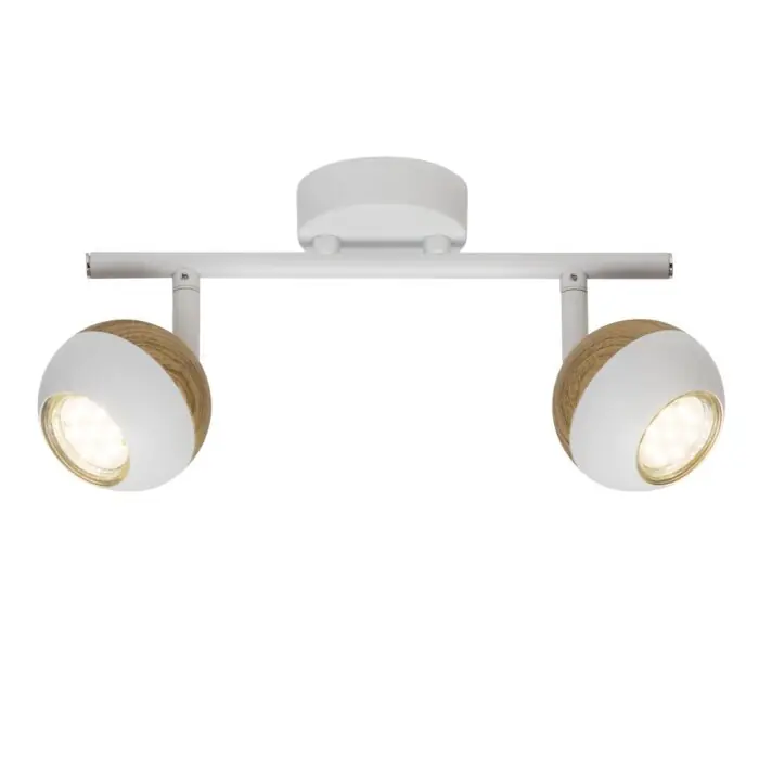 Brilliant Scan Plafondlamp LED Hout licht, Wit, 2-lichts Weekendaanbieding