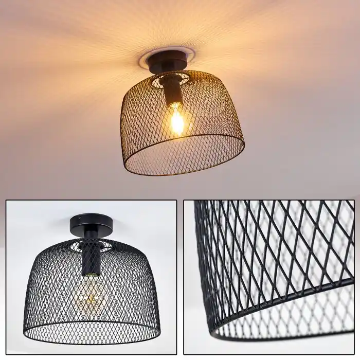 Moholm Plafondlamp Zwart, 1-licht Op = Op