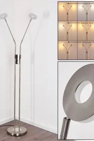 Actieprijs Gulkana Staande lamp LED Nikkel mat, 2-lichts