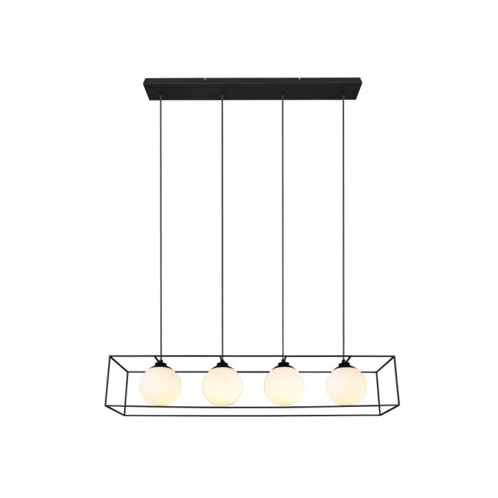Betaalbaar Reality GABBIA Hanglamp Zwart, 4-lichts