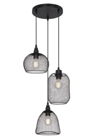 Aanbieding Globo ANYA Hanger Zwart, 3-lichts