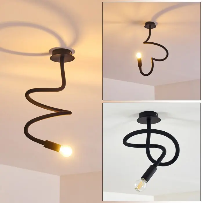 Wertach Plafondlamp Zwart, 1-licht Exclusieve Aanbieding