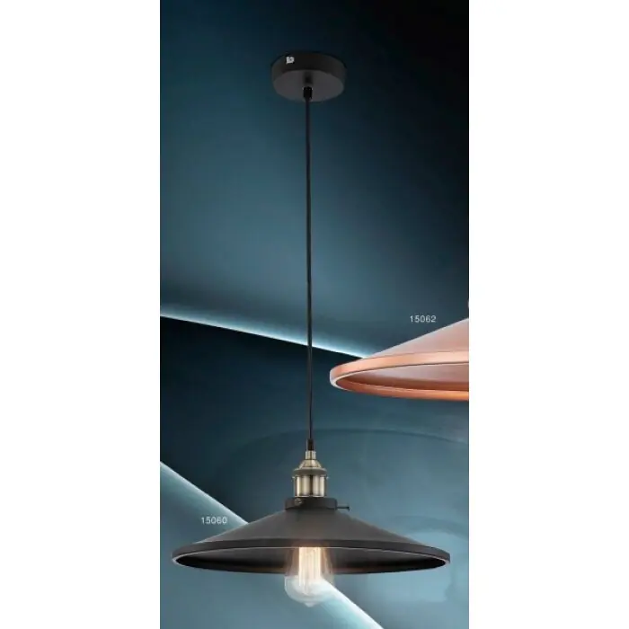 Bestel Nu Globo KNUD Hanger Oud messing, Messing, Zwart, 1-licht