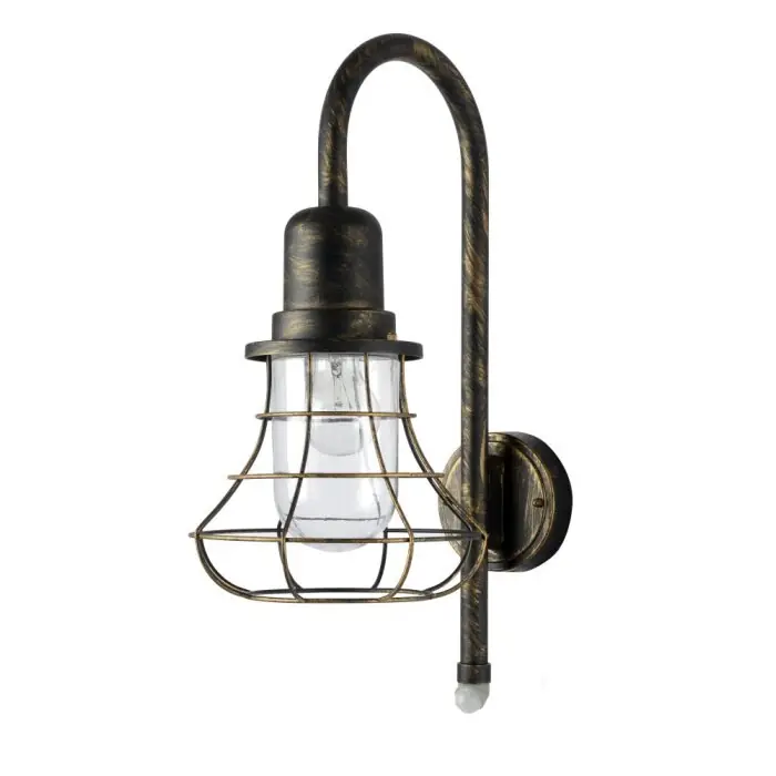 Gratis Retour Lutec BIRD Muurlamp Bruin, Goud, 1-licht, Bewegingsmelder