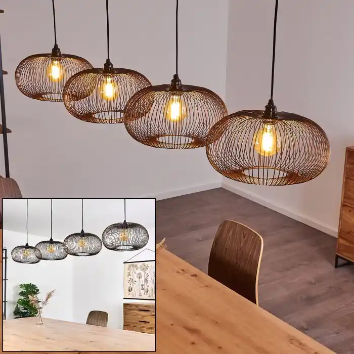 Lage Kosten Agueda Hanger Zwart, 4-lichts
