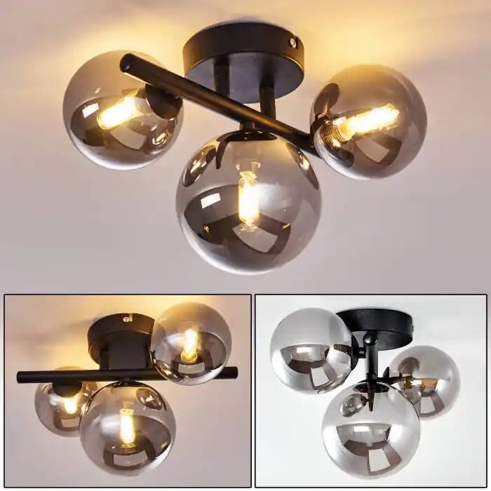 Chariton Plafondlamp Zwart, 3-lichts Flitsaanbieding