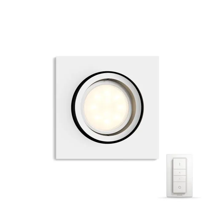 Beste Prijs Philips Hue Ambiance White Milliskin Inbouwspot extensie Wit, 1-licht, Afstandsbediening