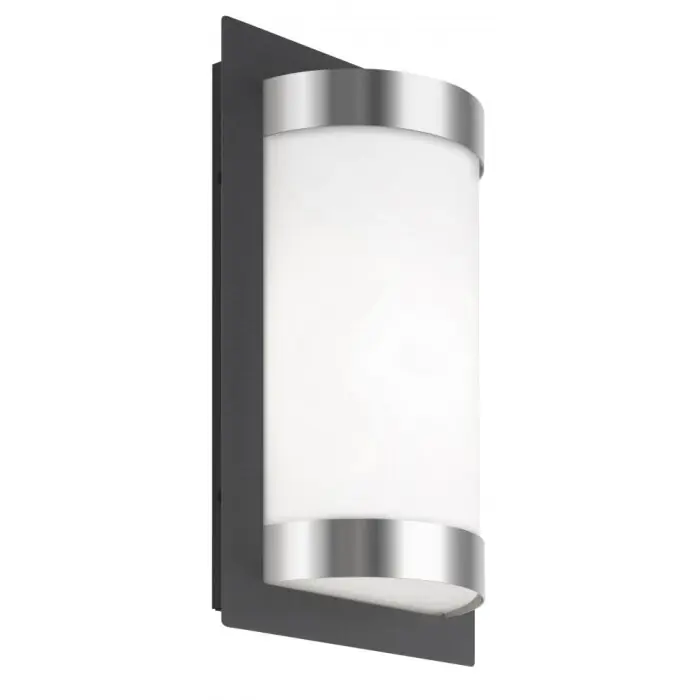 LCD Buiten muurverlichting roestvrij staal, Zwart, 1-licht, Bewegingsmelder Flitsaanbieding