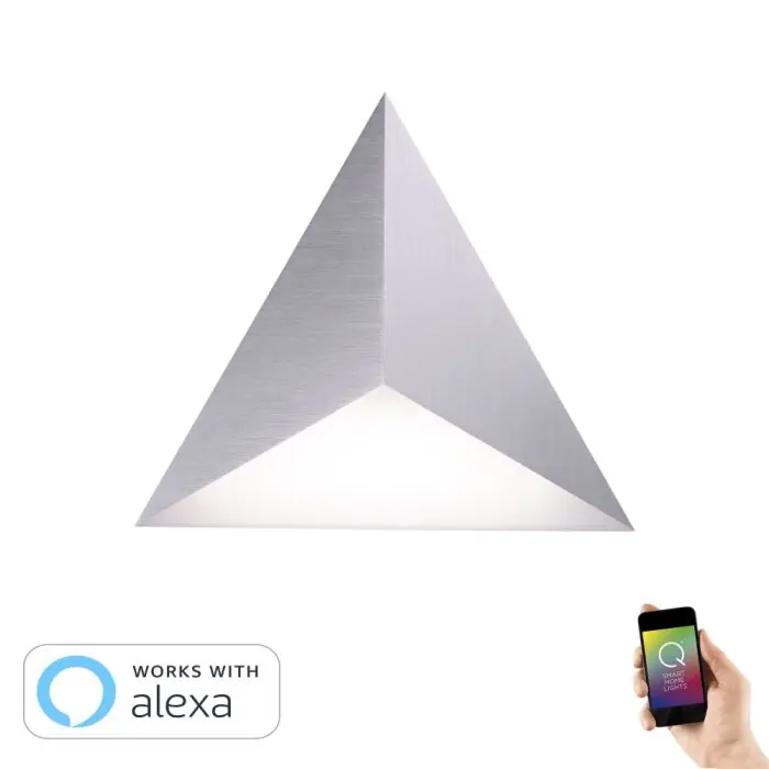 Gecertificeerd Paul Neuhaus Q-TETRA MASTER Muurlamp LED Nikkel mat, 1-licht, Afstandsbediening, Kleurwisselaar