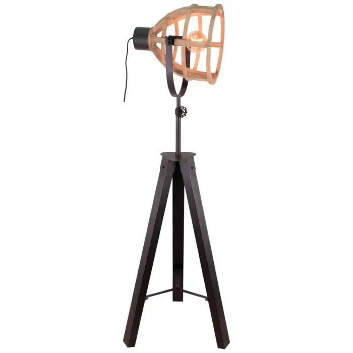 Brilliant Matrix Staande lamp Hout donker, Zwart, 1-licht Nieuw