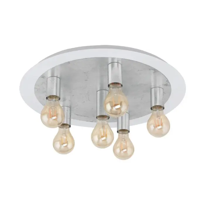 Eglo PASSANO Plafondlamp Zilver, Wit, 6-lichts Beste Prijs