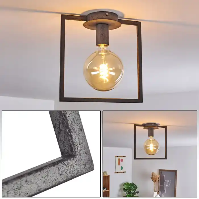 Weekendaanbieding Guinan Plafondlamp Grijs, Zwart, 1-licht
