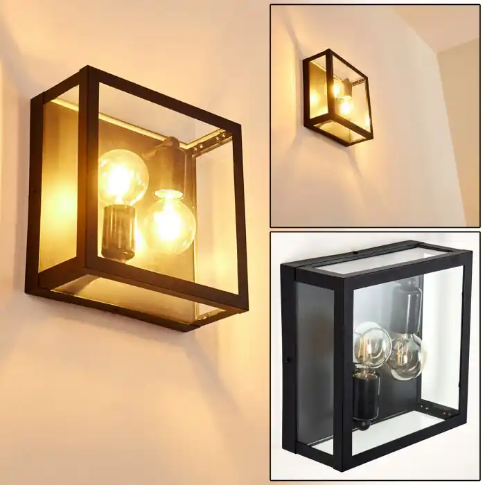 Aanbieding Caudry Buiten muurverlichting Zwart, 2-lichts