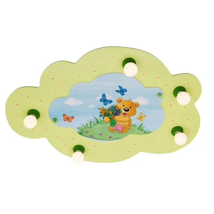 Exclusieve Aanbieding Elobra TEDDYBÄR Muur en plafond verlichting Groen, 5-lichts