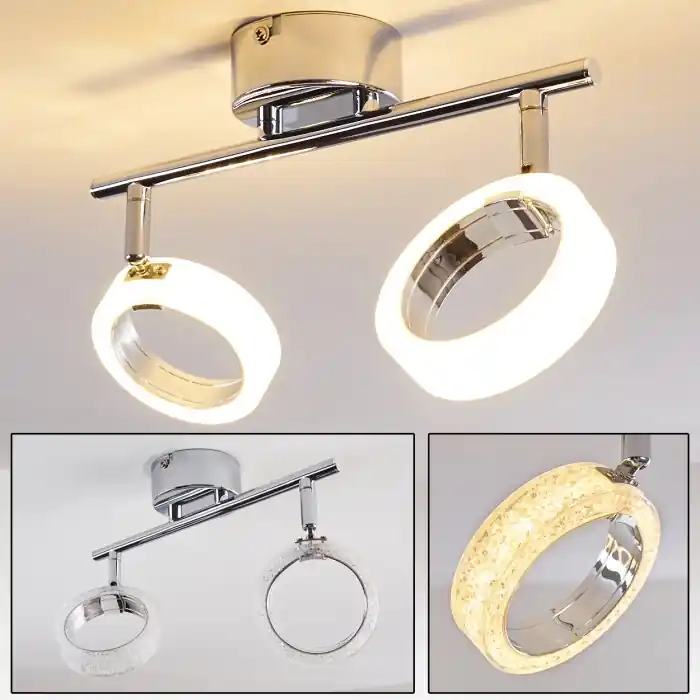 Soppana Plafondlamp LED Chroom, 2-lichts Laatste Versie