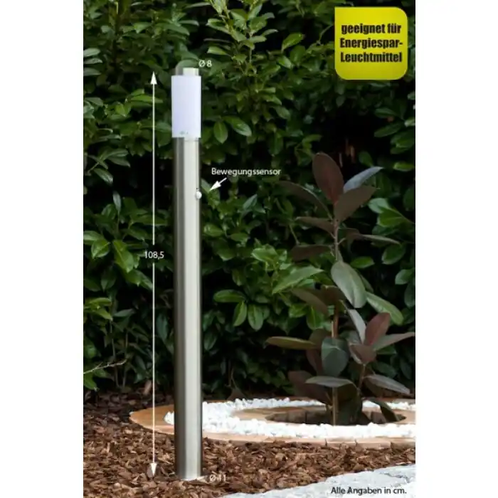 Koopje Massive Padverlichting Roestvrijstalen kleur, Wit, 1-licht, Bewegingsmelder