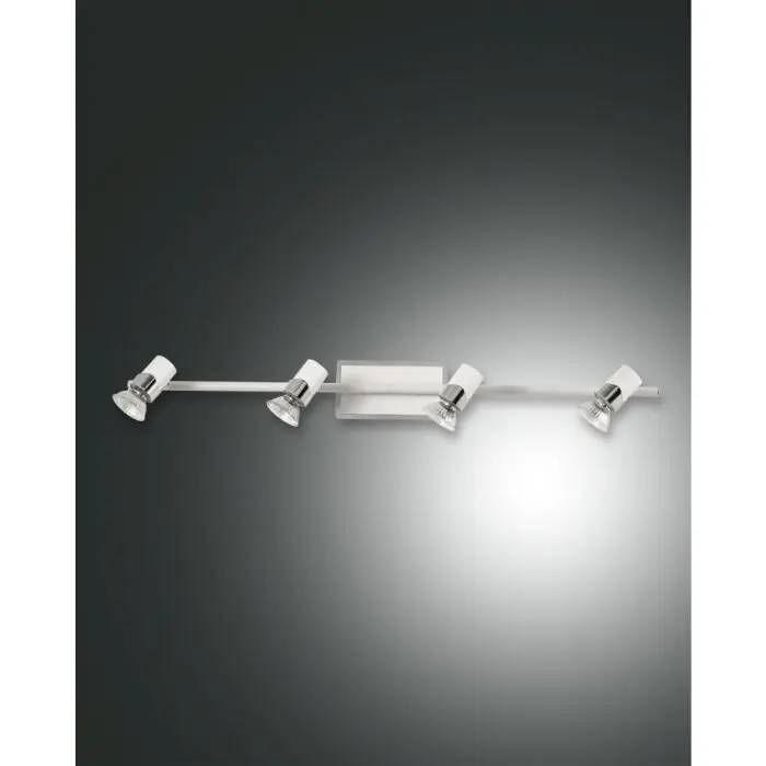 Beste Prijs Fabas Luce Alice Plafondlamp Chroom, Wit, 4-lichts