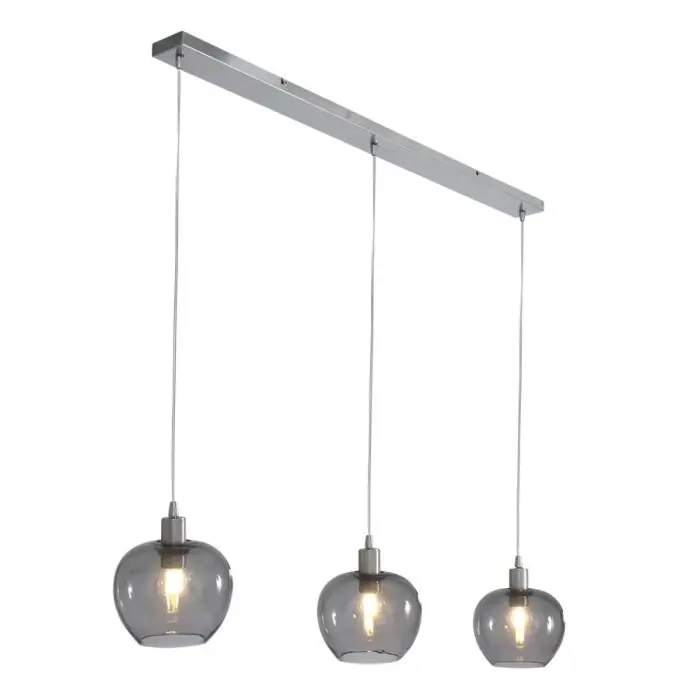 Merkproduct Steinhauer Lotus Hanger roestvrij staal, 3-lichts