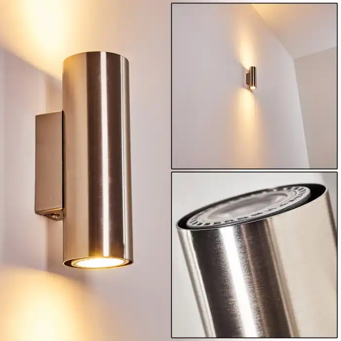 Finale Uitverkoop Zuoz Muurlamp Nikkel mat, 2-lichts