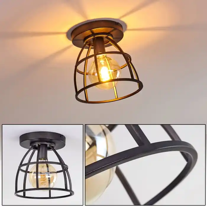 Populair Haervej Plafondlamp Zwart, 1-licht