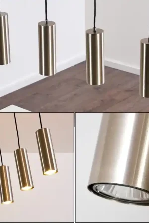 Zuoz Hanglamp Nikkel mat, 4-lichts Express Levering