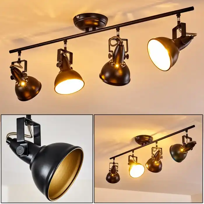 Tina Plafondlamp Zwart, 4-lichts Fabrieksprijs