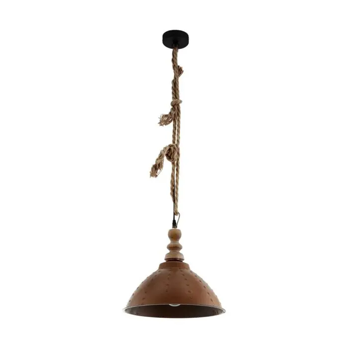 EGLO RIDDLECOMBE Hanger Bruin, Hout licht, Zwart, 1-licht Lage Prijs