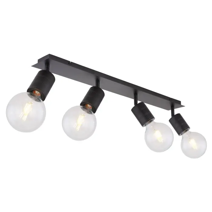Globo HERMINE Spotlamp Zwart, 4-lichts Snelle Levering
