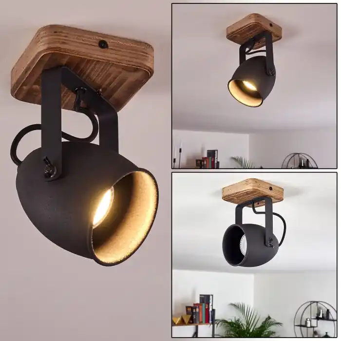 Vanuatu Plafondlamp Bruin, Zwart, 1-licht Shop Nu