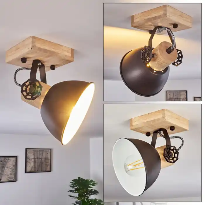 Orny Plafondlamp Bruin, Zwart, 1-licht Must-Have