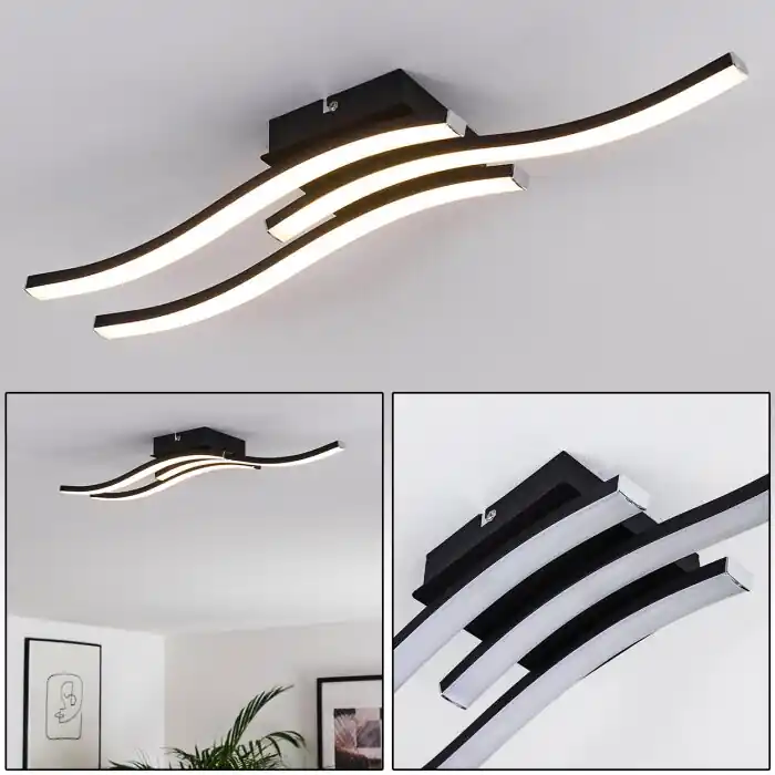 Letala Plafondlamp LED Zwart, 3-lichts Nu Kopen