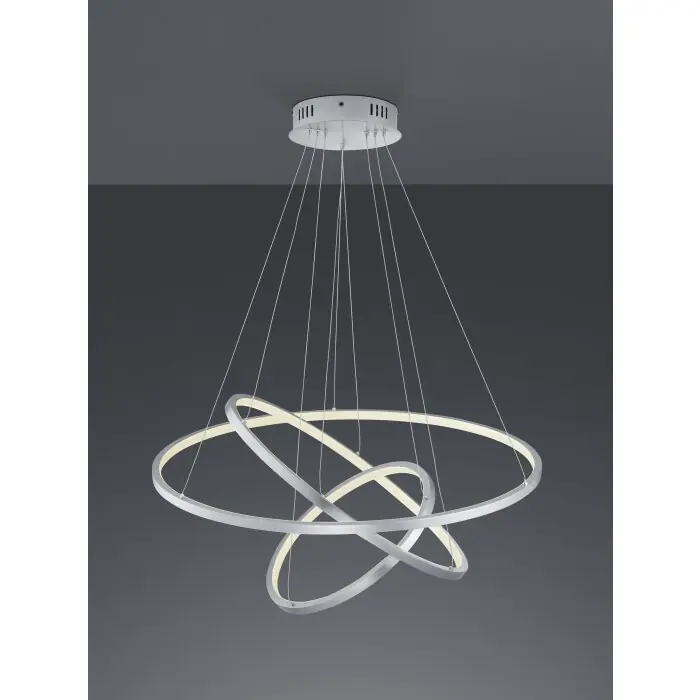 Gratis Retour Trio Aaron Hanglamp LED Nikkel mat, 1-licht, Afstandsbediening, Kleurwisselaar