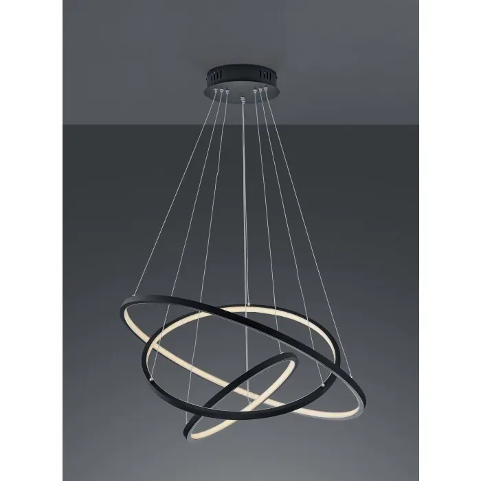 Trio Aaron Hanglamp LED Antraciet, 1-licht, Afstandsbediening, Kleurwisselaar Snelle Levering