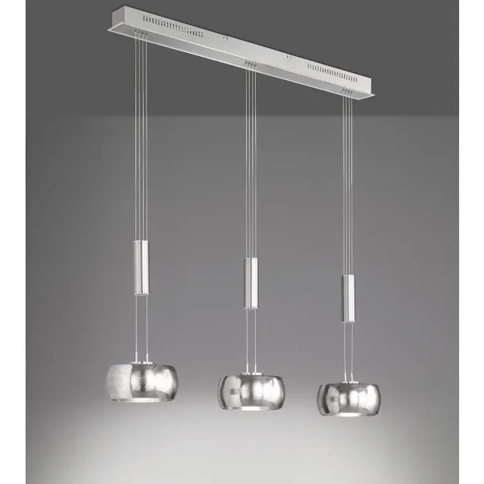 Lage Kosten Fischer & Honsel Colette Hanglamp LED Nikkel mat, 3-lichts