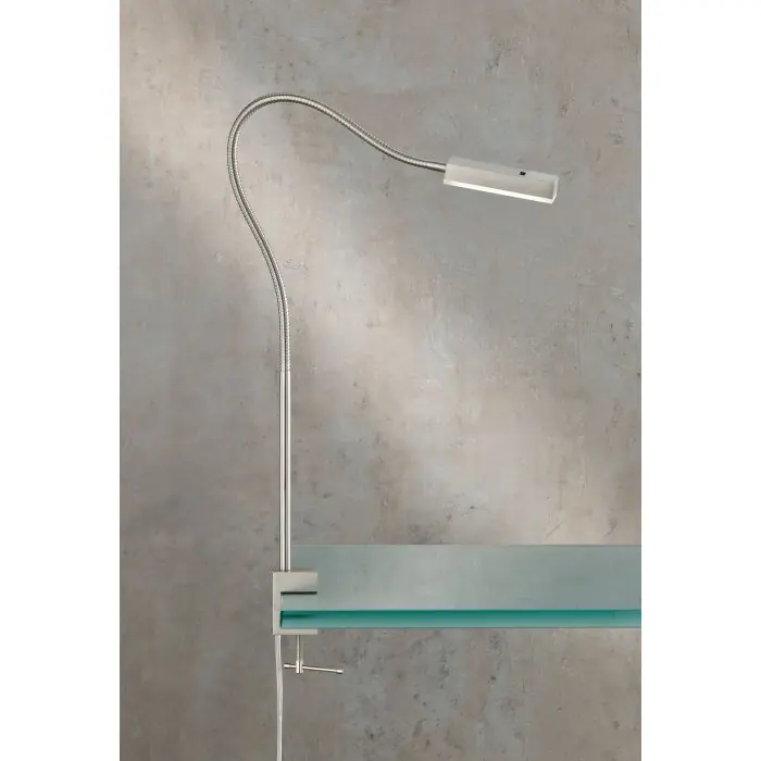 Fischer & Honsel Raik Klemlamp LED Nikkel mat, 1-licht, Bewegingsmelder Gereduceerde Prijs