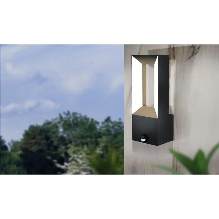 Eglo RIFORANO Buiten muurverlichting LED Zwart, 2-lichts, Bewegingsmelder Laatste Versie