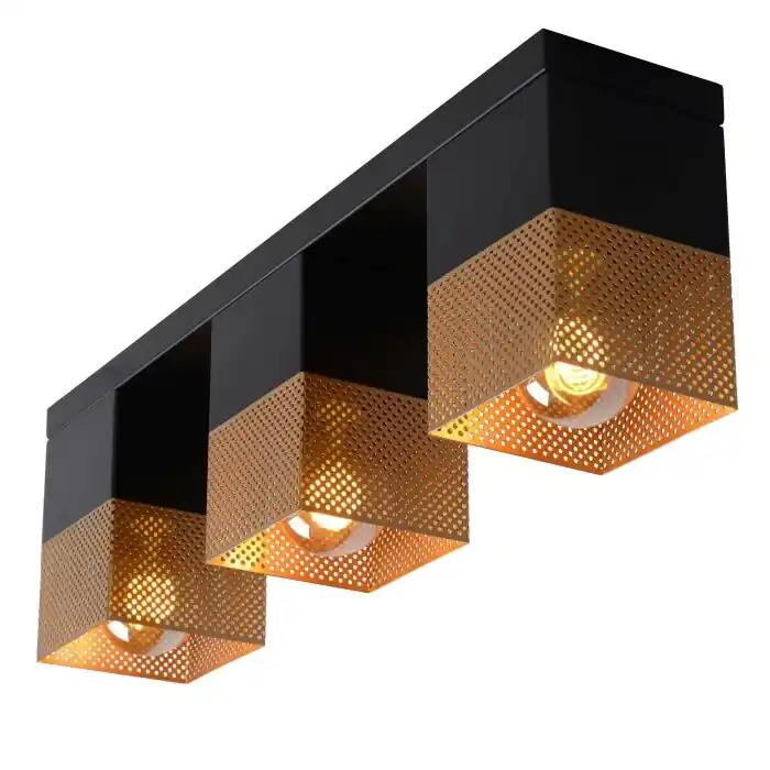Lucide RENATE Plafondlamp Zwart, 3-lichts Veilige Betaling