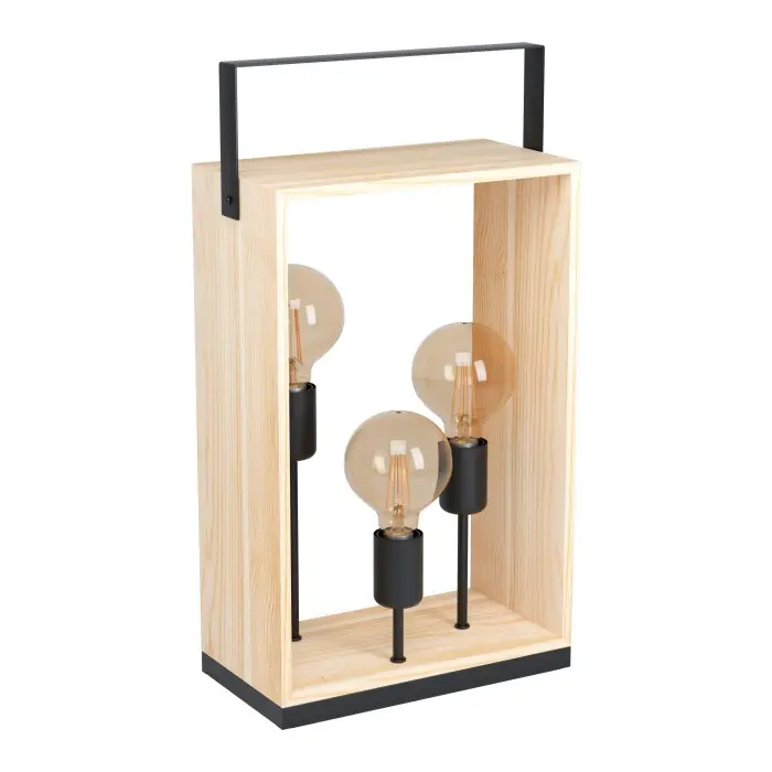 Nieuw Eglo FAMBOROUGH Tafellamp Bruin, Zwart, 3-lichts