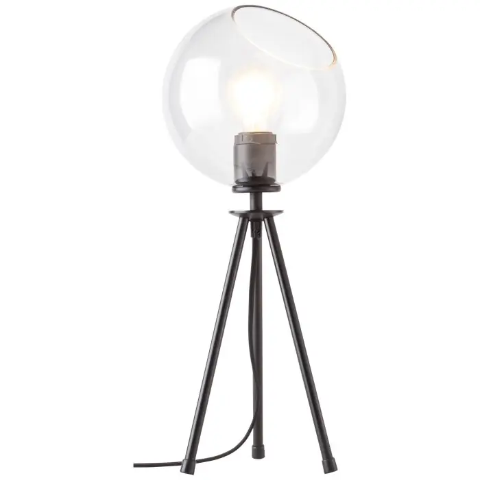 Gratis Retour Brilliant AFTON Tafellamp Zwart, Transparant, Helder, 2-lichts