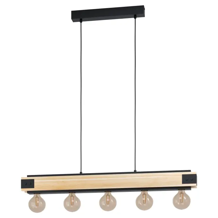 Eglo LAYHAM Hanger Bruin, Zwart, 5-lichts Favoriet