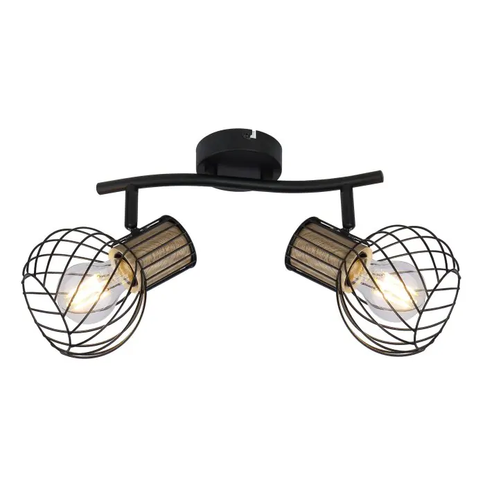 Globo LUISE Spotlamp Zwart, 2-lichts Nieuw