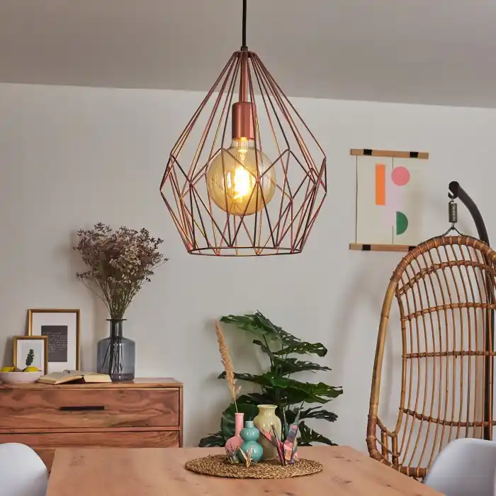 Zarembo Hanger Koperkleurig, 1-licht Snelle Levering